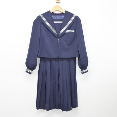 【中古】岐阜県 池田中学校 女子制服 2点（セーラー服・スカート）sf038441