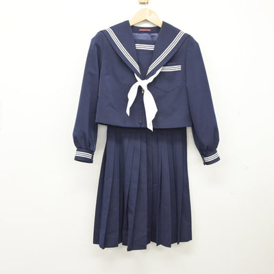 【中古】岐阜県 池田中学校 女子制服 2点（セーラー服・スカート）sf038442