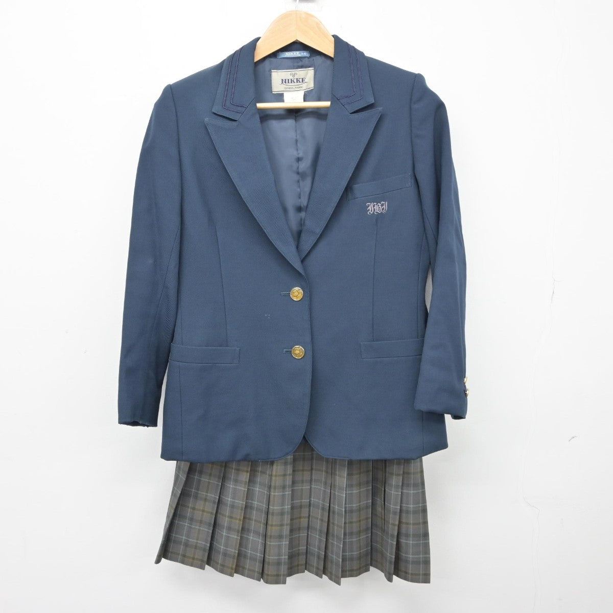 【中古】岐阜県 揖斐高等学校 女子制服 3点（ブレザー・スカート）sf038448