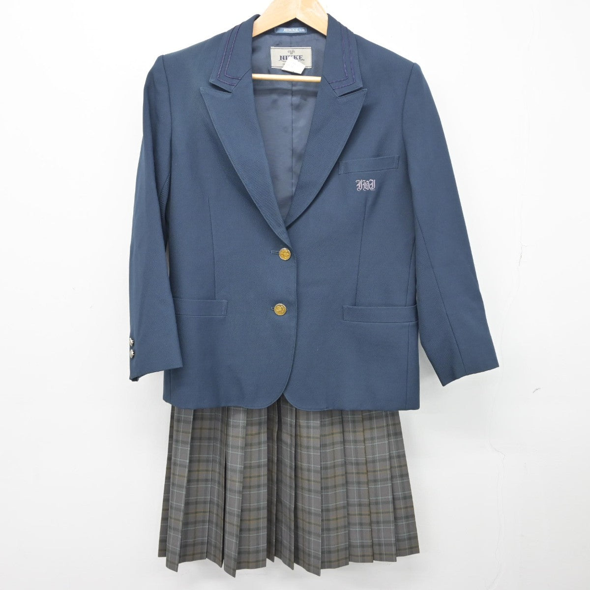 【中古】岐阜県 揖斐高等学校 女子制服 3点（ブレザー・スカート）sf038449