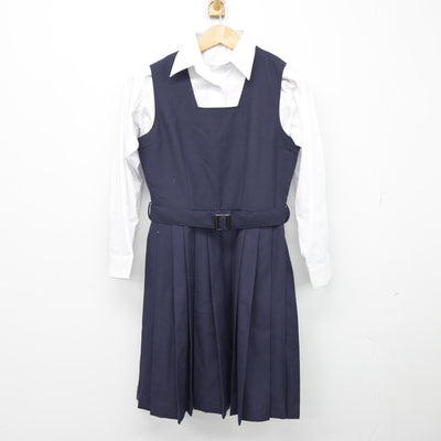 【中古】神奈川県 横浜平沼高等学校 女子制服 2点（シャツ・ジャンパースカート）sf038453