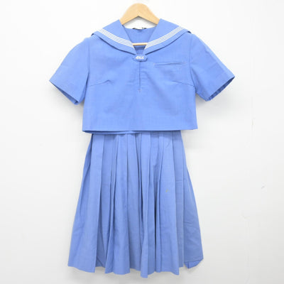 【中古】福岡県 朝倉高等学校 女子制服 3点（セーラー服・セーラー服・スカート）sf038459