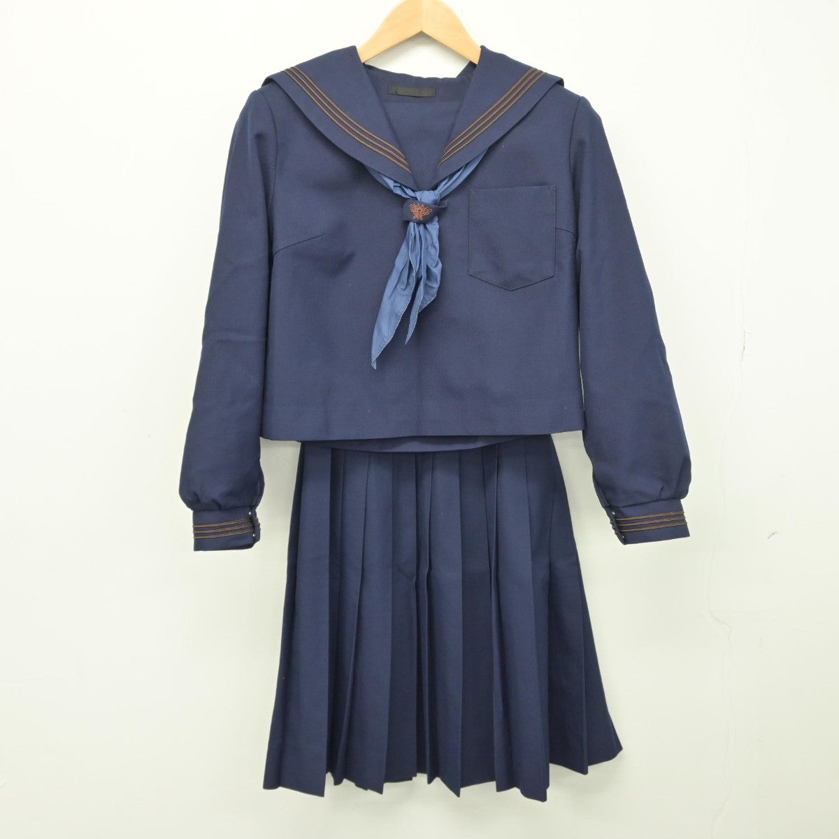 【中古】鳥取県 米子南高等学校 女子制服 3点（セーラー服・スカート）sf038467