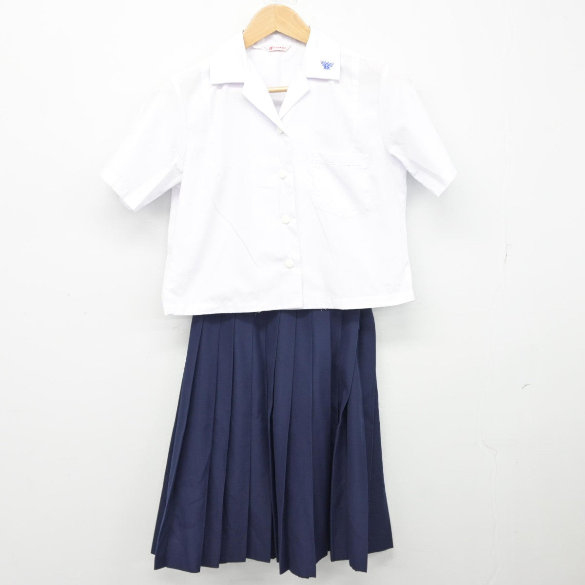 【中古】鳥取県 米子南高等学校 女子制服 3点（シャツ・スカート）sf038469