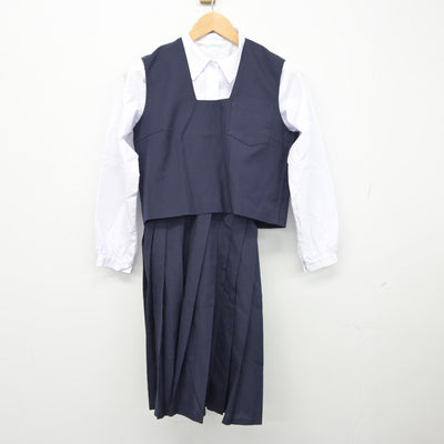 【中古】兵庫県 神戸市吉田中学校 女子制服 3点（シャツ・ベスト・スカート）sf038472