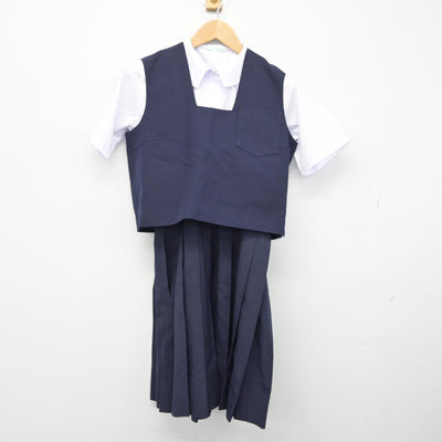 【中古】兵庫県 神戸市吉田中学校 女子制服 3点（ベスト・シャツ・スカート）sf038473