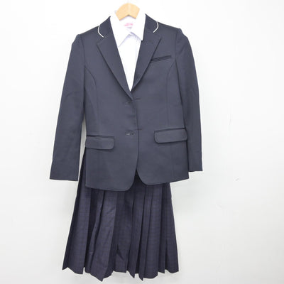 【中古】福岡県 福岡市内中学新標準服 女子制服 3点（ブレザー・シャツ・スカート）sf038487