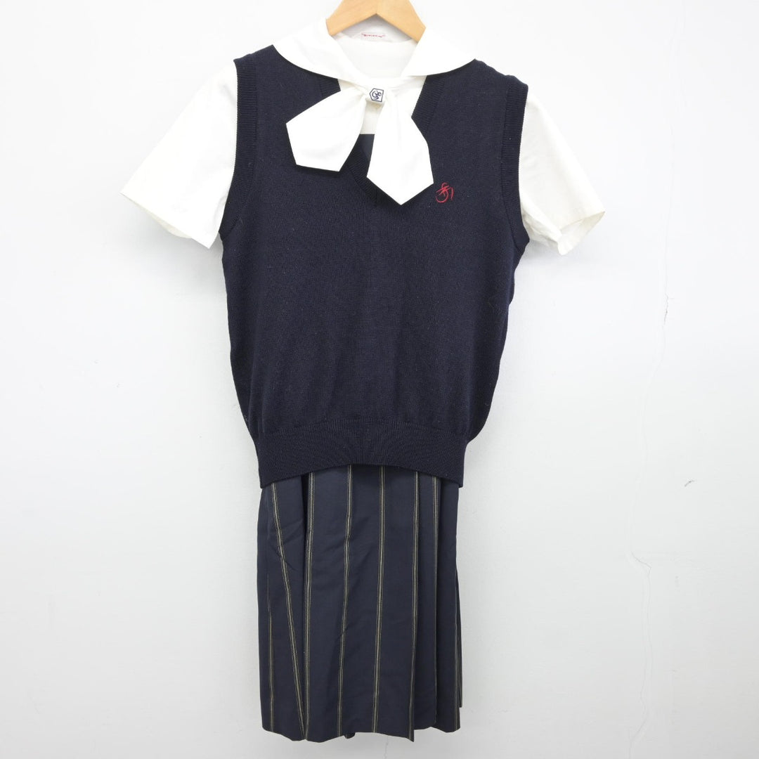 【中古】佐賀県 佐賀清和高等学校 女子制服 4点（ニットベスト・シャツ・ジャンパースカート）sf038490 | 中古制服通販パレイド