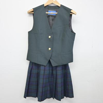 【中古】宮城県 仙台育英高等学校 女子制服 2点（ベスト・スカート）sf038500