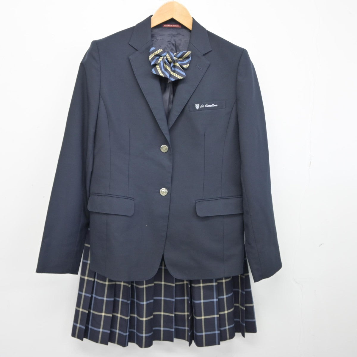 【中古】愛媛県 聖カタリナ学園高等学校/旧モデル 女子制服 3点（ブレザー・スカート）sf038519