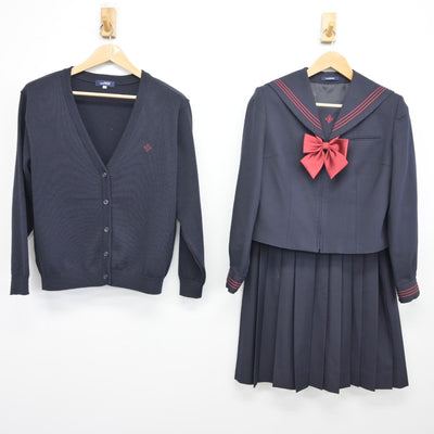 【中古】東京都 日本大学豊山女子中学校 女子制服 5点（ニット・セーラー服・スカート）sf038529