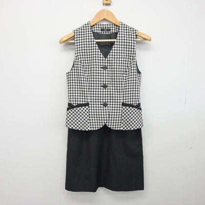 【中古】 一般事務服 女子制服 2点（ベスト・スカート）sf038547