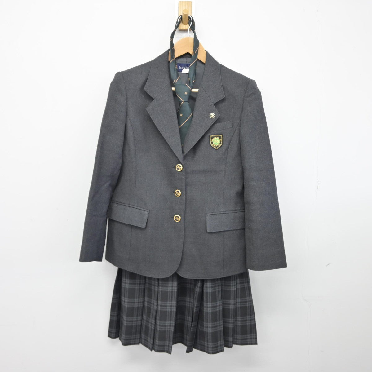 【中古】東京都 府中東高等学校 女子制服 5点（ブレザー・スカート）sf038551