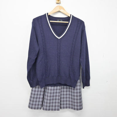 【中古】北海道 旭川農業高等学校 女子制服 5点（ブレザー・ニット・ベスト・スカート）sf038576