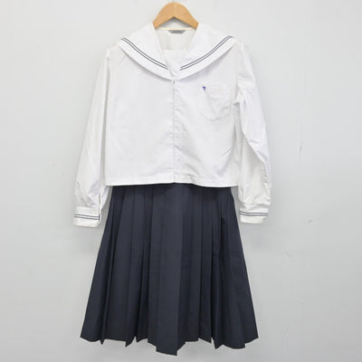 【中古】福井県 灯明寺中学校 女子制服 3点（セーラー服・セーラー服・スカート）sf038587