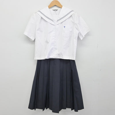 【中古】福井県 灯明寺中学校 女子制服 3点（セーラー服・セーラー服・スカート）sf038587