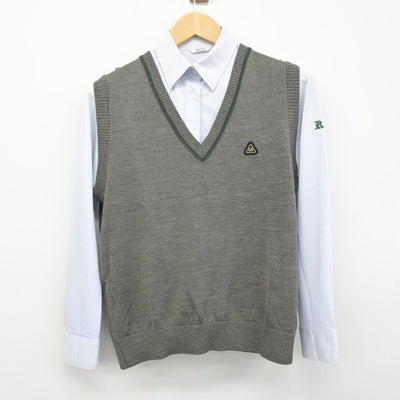 【中古】鹿児島県 鹿児島高等学校 女子制服 3点（ブレザー・ニットベスト・シャツ）sf038590