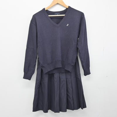 【中古】宮城県 仙台二華高等学校 女子制服 3点（ブレザー・ニット・スカート）sf038595