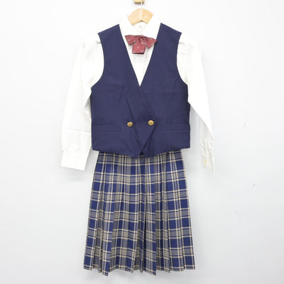 【中古】埼玉県 山村学園高等学校 女子制服 5点（ブレザー・ベスト・シャツ・スカート）sf038602