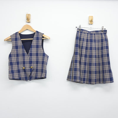 【中古】埼玉県 山村学園高等学校 女子制服 2点（ベスト・スカート）sf038603