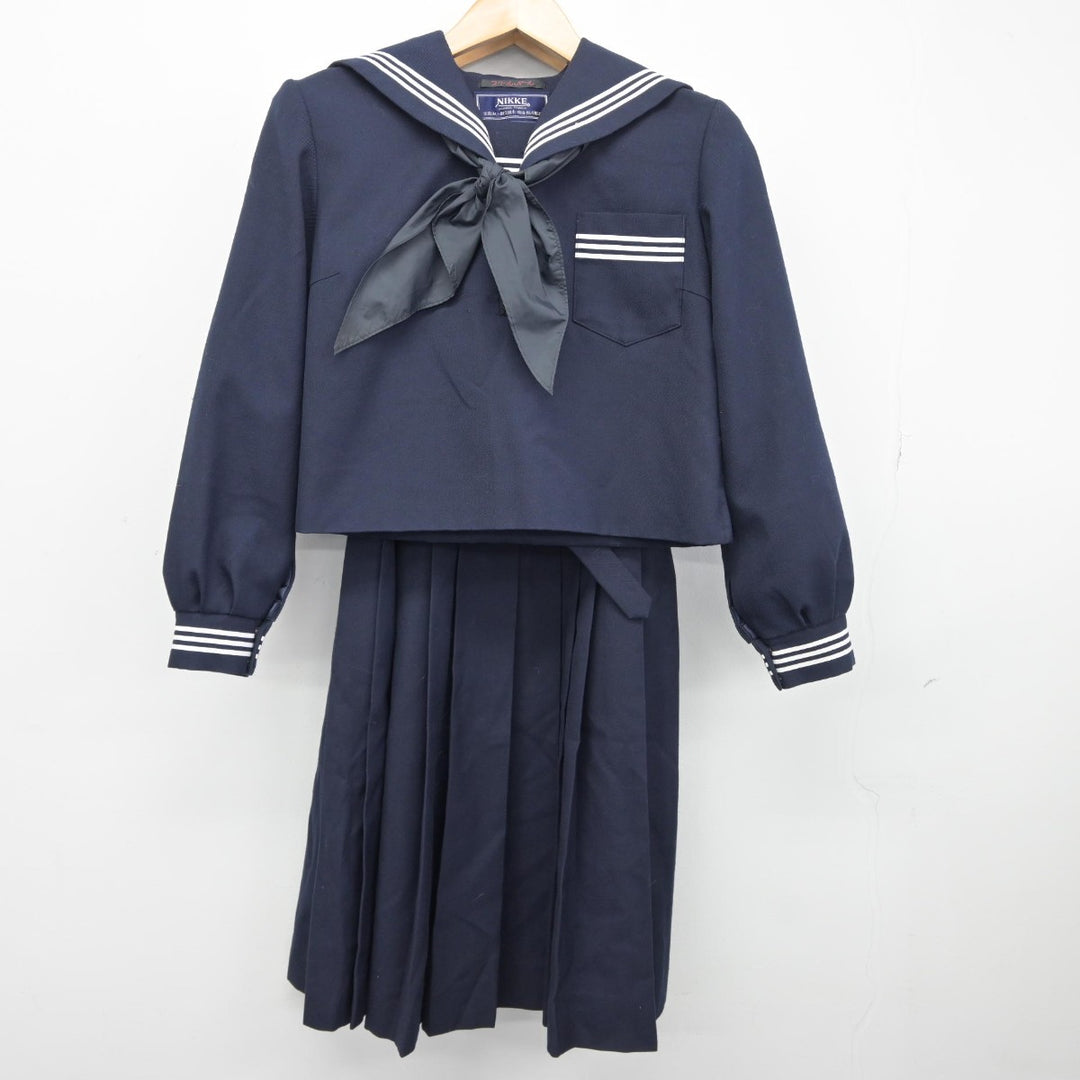 中古】茨城県 大洗南中学校 女子制服 3点（セーラー服・ジャンパー