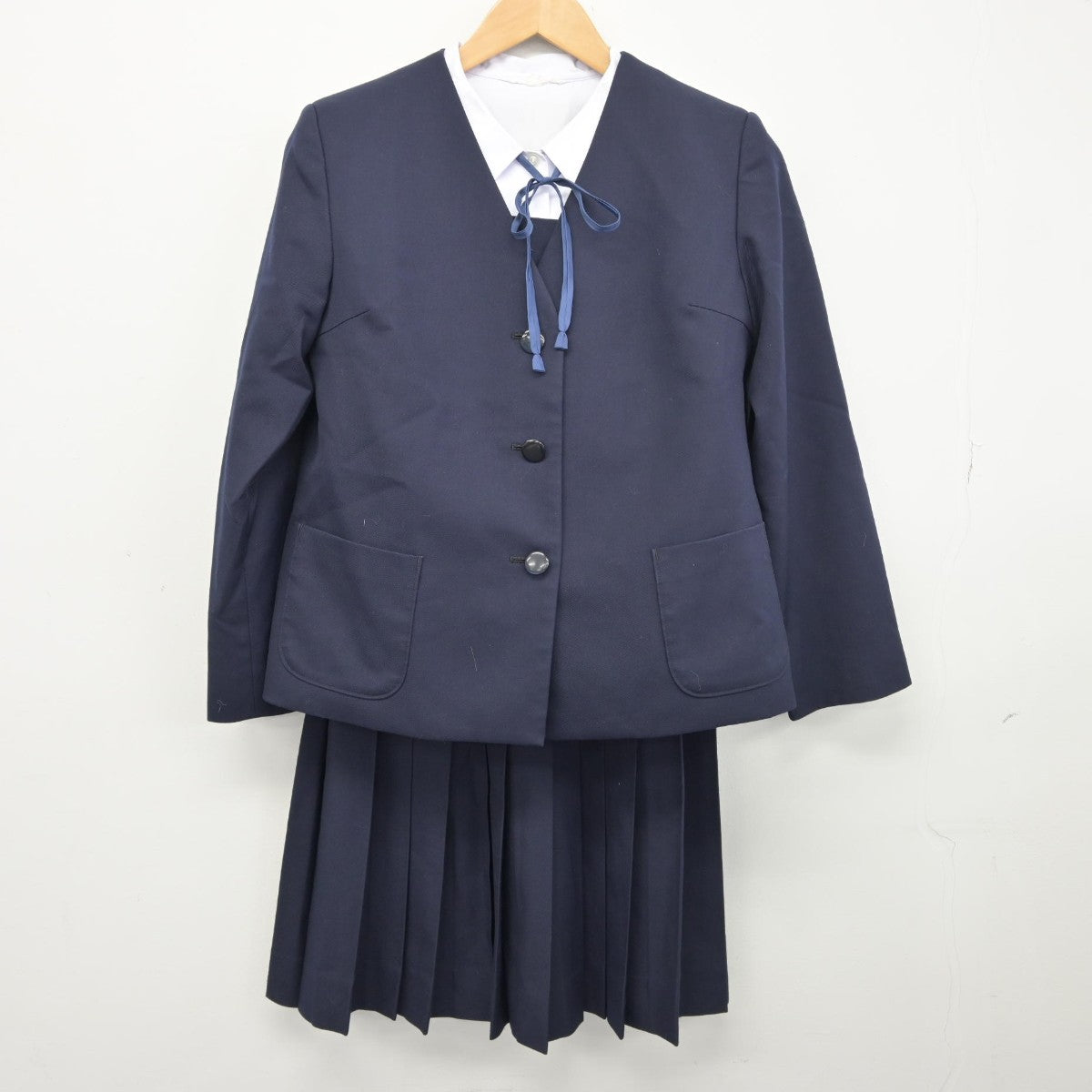 【中古】埼玉県 与野東中学校 女子制服 5点（ブレザー・ベスト・シャツ・スカート）sf038649