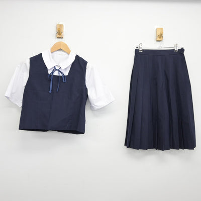 【中古】埼玉県 与野東中学校 女子制服 4点（ベスト・シャツ・スカート）sf038650