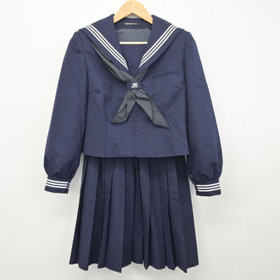 【中古】神奈川県 座間市立西中学校 女子制服 3点（セーラー服・スカート）sf038652