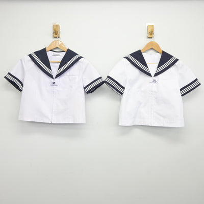 【中古】神奈川県 座間市立西中学校 女子制服 2点（セーラー服・セーラー服）sf038654