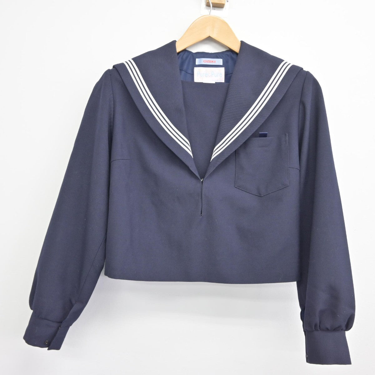 【中古】愛知県 浅井中学校 女子制服 2点（セーラー服・スカート）sf038655