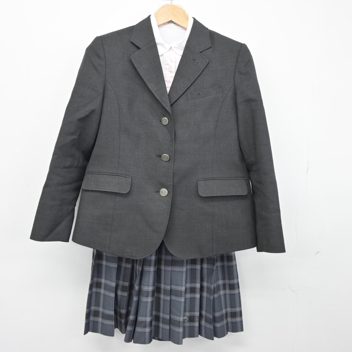 【中古】秋田県 ノースアジア大学明桜高等学校 女子制服 3点（ブレザー・シャツ・スカート）sf038666