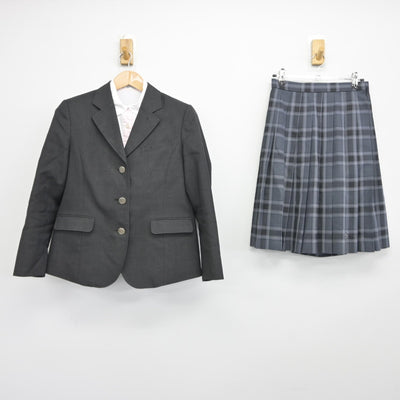 【中古】秋田県 ノースアジア大学明桜高等学校 女子制服 3点（ブレザー・シャツ・スカート）sf038666