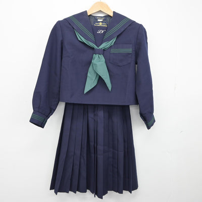 【中古】兵庫県 飾磨西中学校 女子制服 3点（セーラー服・スカート）sf038667