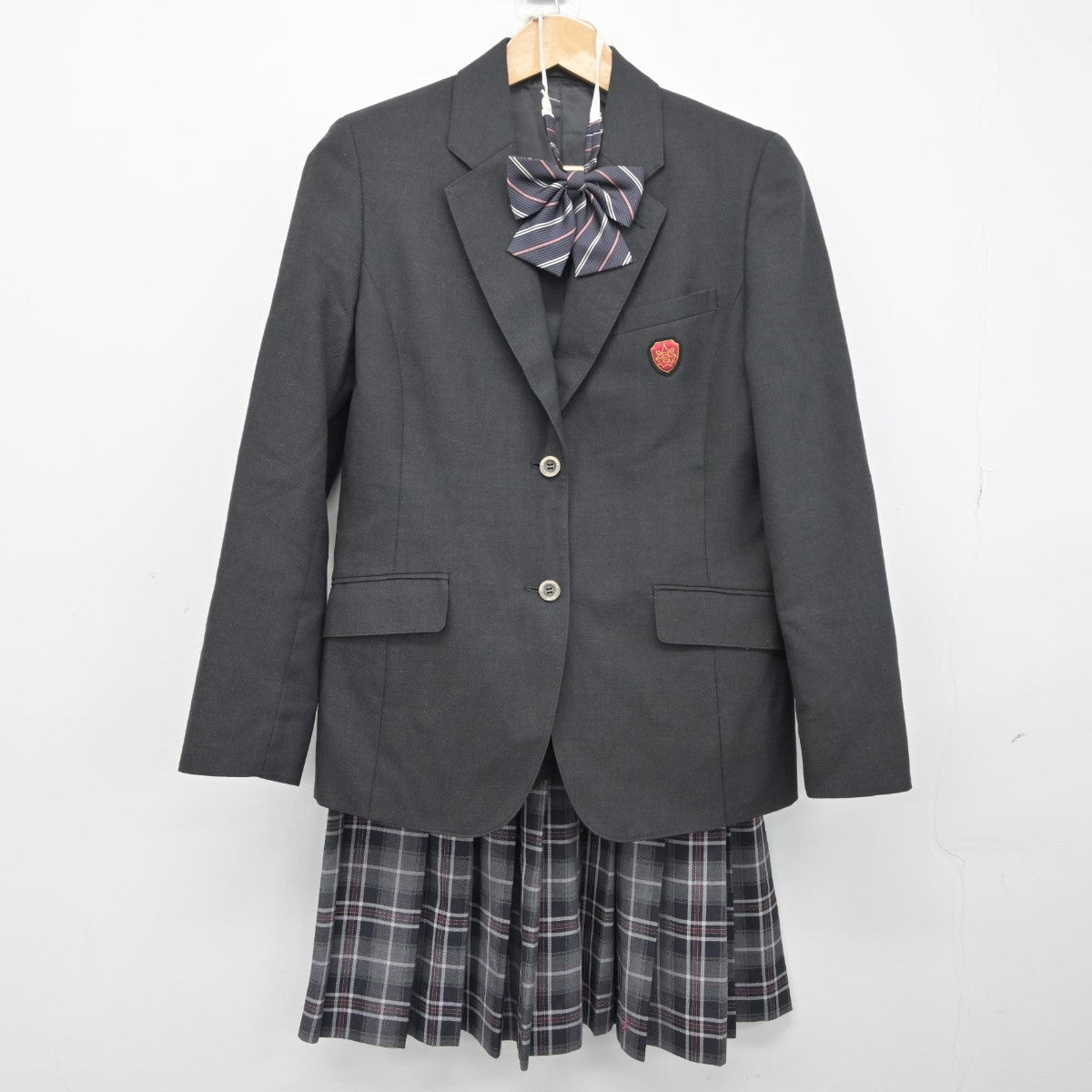 【中古】北海道 剣淵高等学校 女子制服 4点（ブレザー・ニットベスト・スカート）sf038670