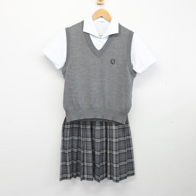 【中古】東京都 藤村女子高等学校 女子制服 3点（ニットベスト・シャツ・スカート）sf038702