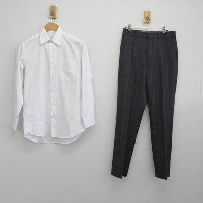 【中古】東京都 府中西高等学校 男子制服 4点（ブレザー・シャツ・ズボン）sf038707