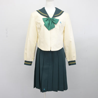 【中古】佐賀県 弘学館中学校 女子制服 3点（セーラー服・スカート）sf038709