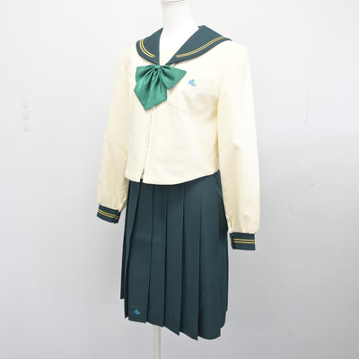 【中古】佐賀県 弘学館中学校 女子制服 3点（セーラー服・スカート）sf038709