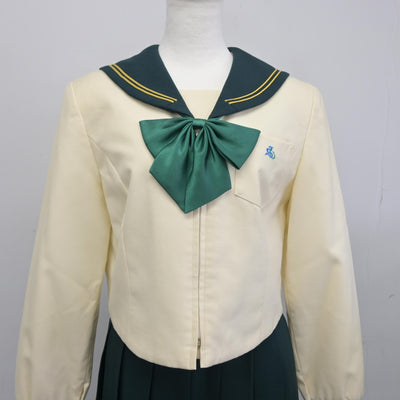 【中古】佐賀県 弘学館中学校 女子制服 3点（セーラー服・スカート）sf038709