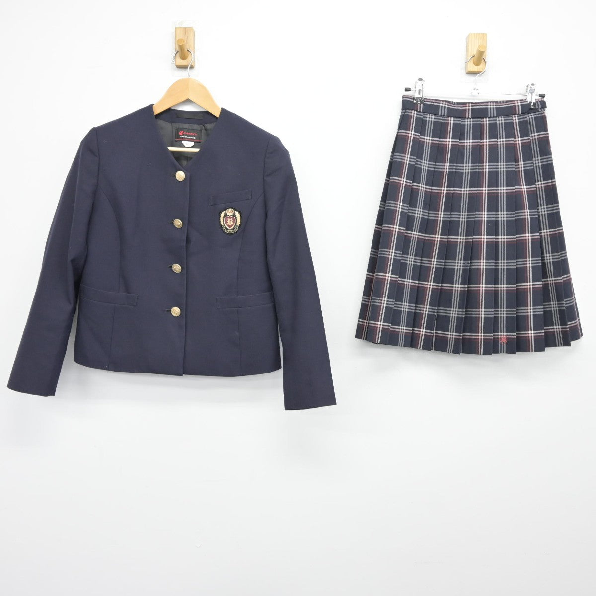 【中古】岡山県 高梁日新高等学校 女子制服 2点（ブレザー・スカート）sf038731