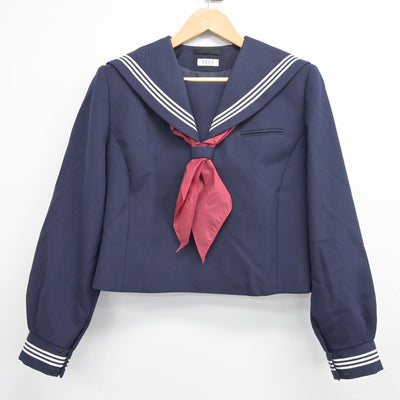 【中古】福島県 いわき市立小川中学校 女子制服 3点（セーラー服・スカート）sf038741