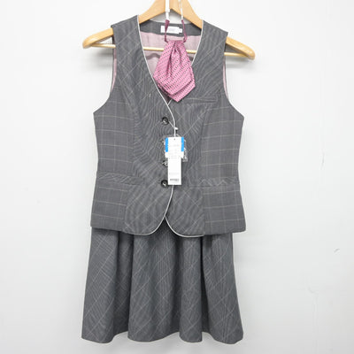 【中古】 事務服 女子制服 3点（ベスト・スカート）sf038746