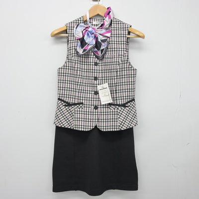 【中古】 事務服 女子制服 3点（ベスト・スカート）sf038747