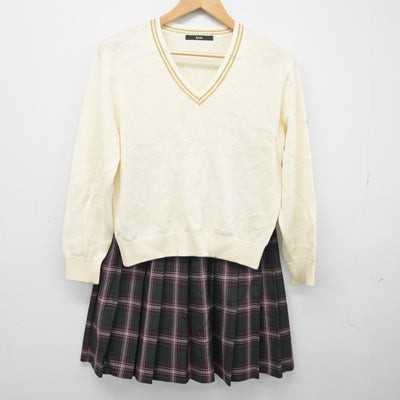 【中古】埼玉県 昌平高等学校 女子制服 4点（ニット・スカート）sf038754