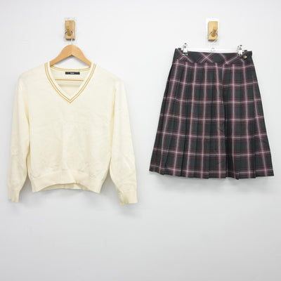 【中古】埼玉県 昌平高等学校 女子制服 4点（ニット・スカート）sf038754