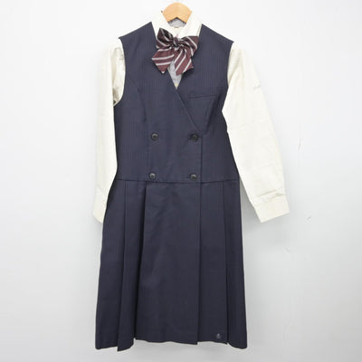 【中古】兵庫県 尼崎高等学校 女子制服 5点（ブレザー・ジャンパースカート・シャツ）sf038762