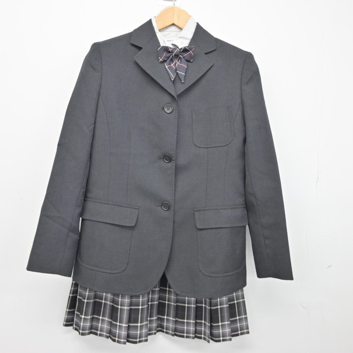 【中古】兵庫県 神戸龍谷中学校 女子制服 4点（ブレザー・シャツ・スカート）sf038764