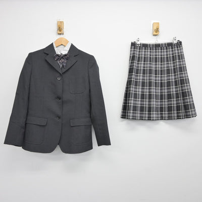 【中古】兵庫県 神戸龍谷中学校 女子制服 4点（ブレザー・シャツ・スカート）sf038764