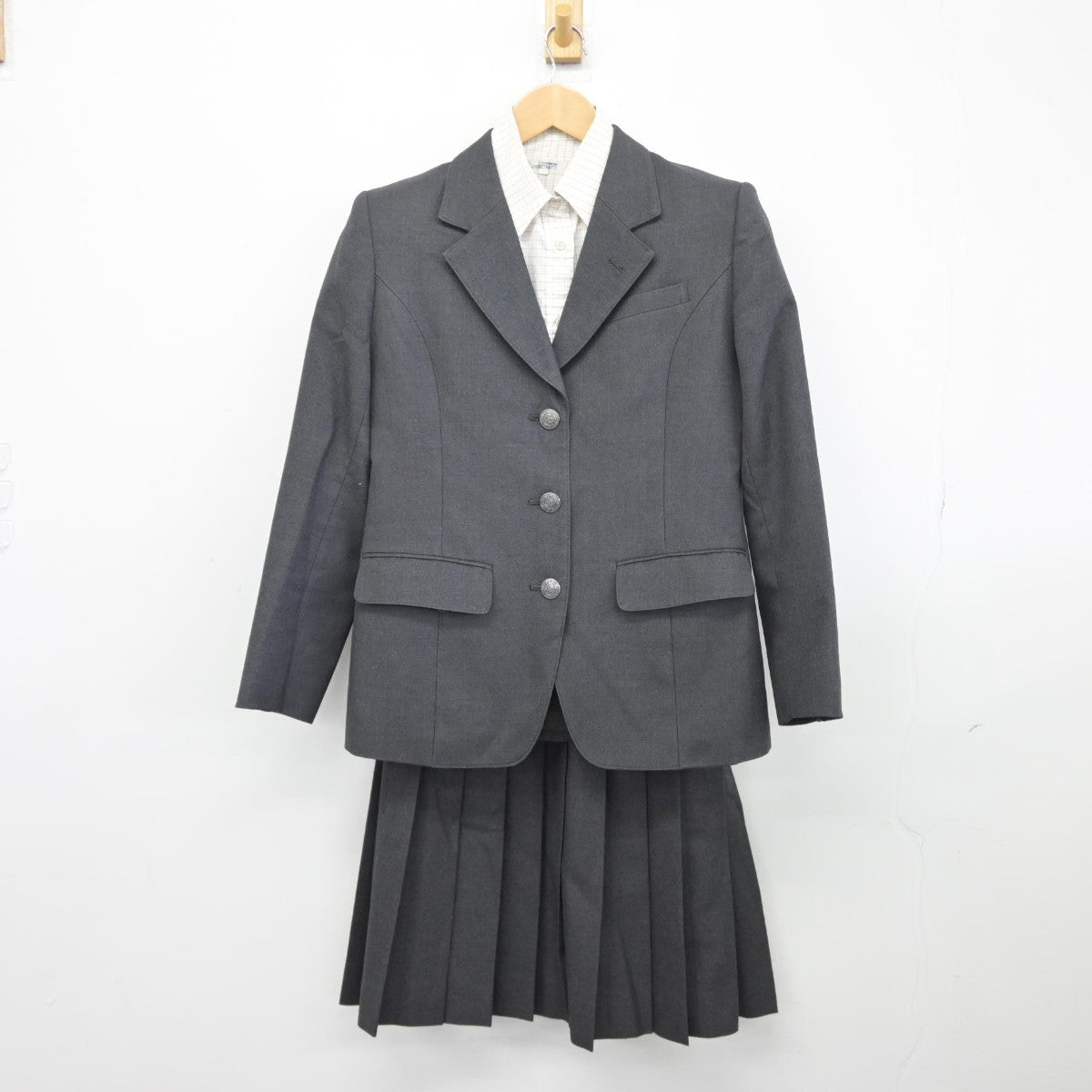 【中古】千葉県 銚子高等学校 女子制服 3点（ブレザー・シャツ・スカート）sf038786