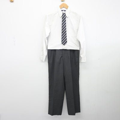 【中古】千葉県 銚子高等学校 男子制服 4点（ブレザー・シャツ・ズボン）sf038787